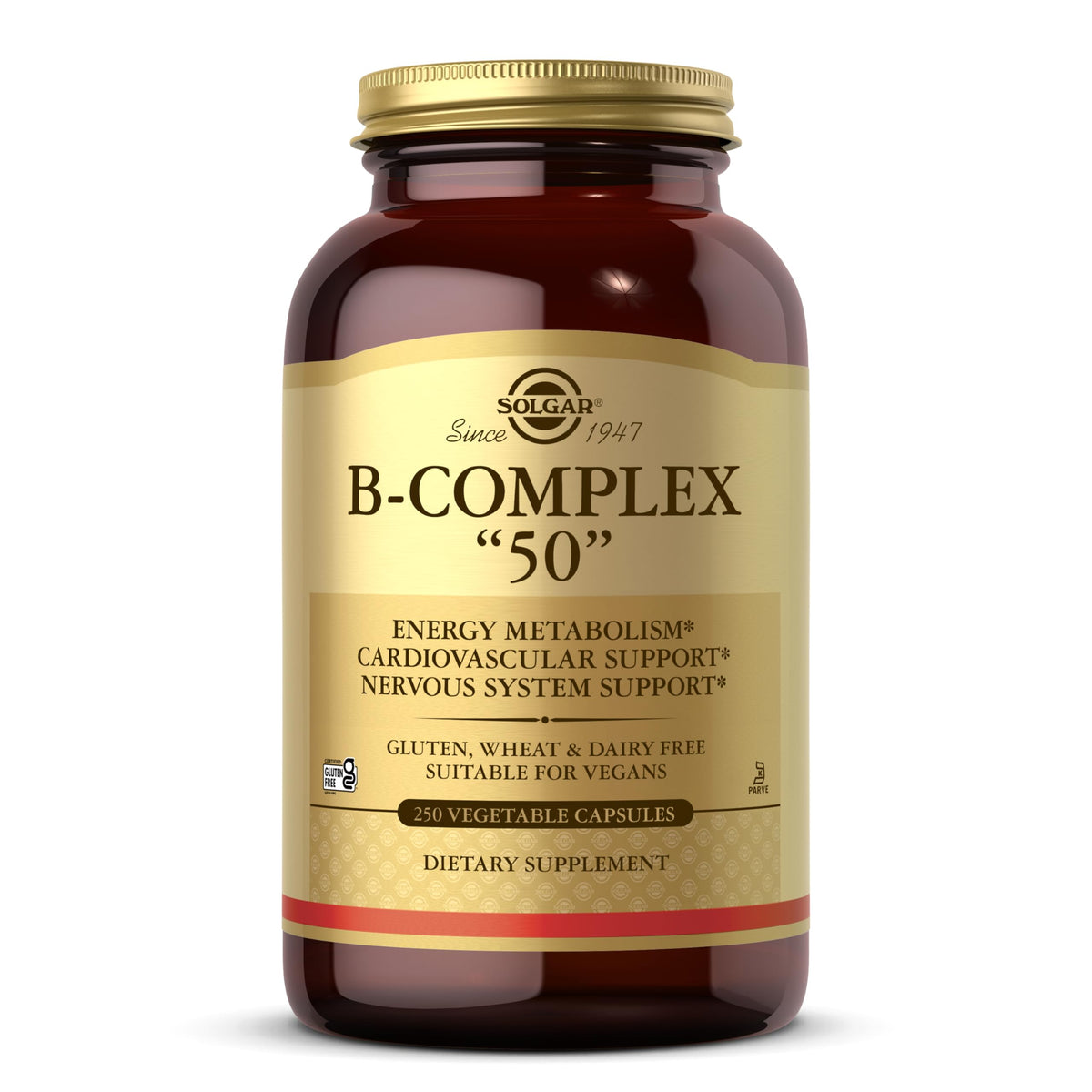 Solgar B-Complex 50 250 Capsules Végétales devant