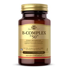 Solgar B-Complex 50 capsules végétales vue de face