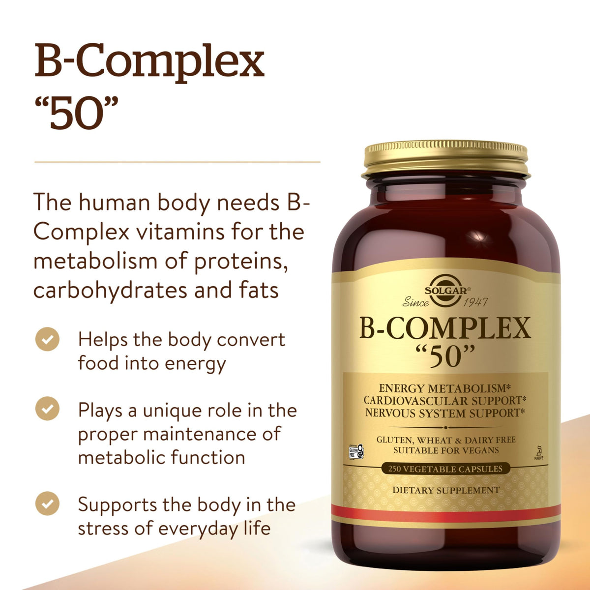 Solgar B-Complex 50 étiquette du produit