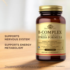 Solgar B-Complex avec Vitamine C, vue de côté