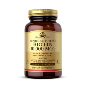 Solgar Biotine 10 000 mcg 120 gélules végétales vue de face
