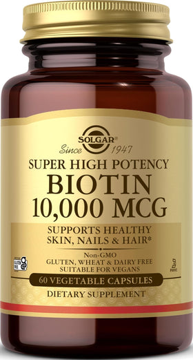 Solgar Biotine 10 000 mcg capsules végétales vue avant
