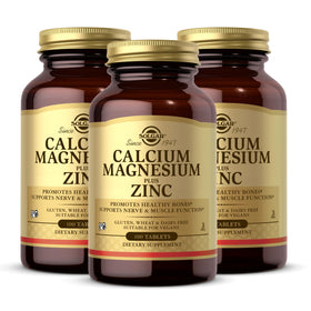 Solgar Calcium Magnesium Plus Zinc 100 comprimés, vue de face