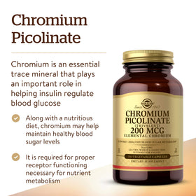 Solgar Chromium Picolinate 200 mcg gélules végétales vue arrière