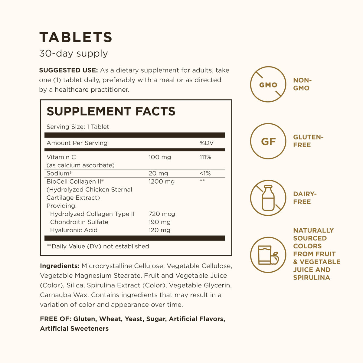 Solgar Collagen Hyaluronic Acid Complex 30 comprimés emballage