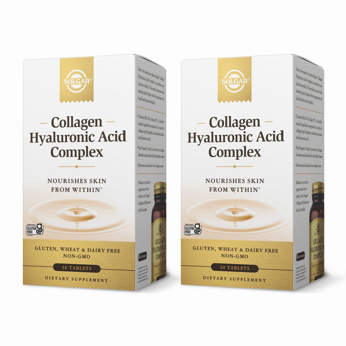 Solgar Collagène Acide Hyaluronique Complexe 60 comprimés vue de face