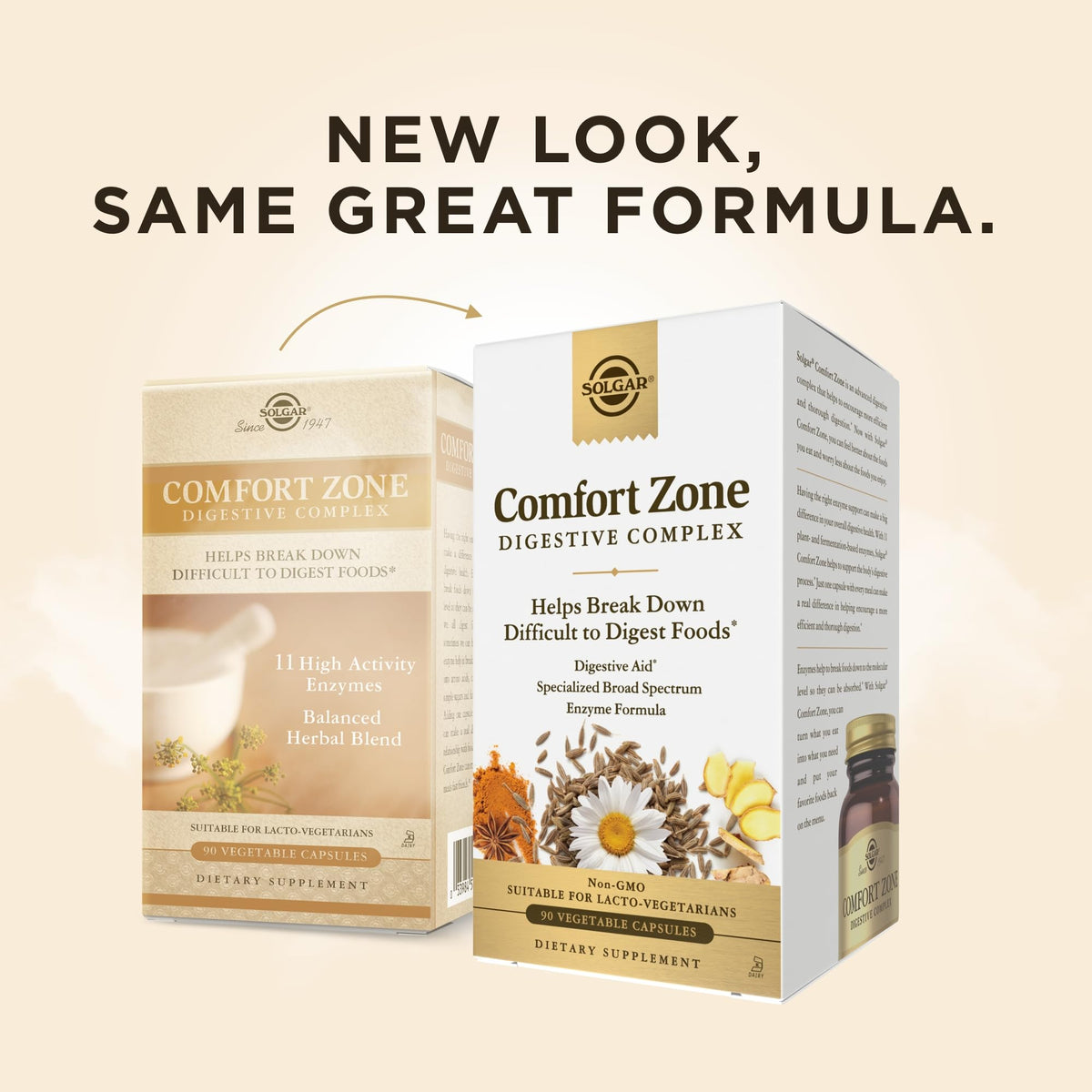 Solgar Comfort Zone Complex daily, emballage et informations nutritionnelles
