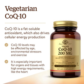 Solgar CoQ-10 200 mg gélules végétariennes côté gauche