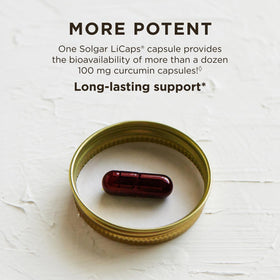 Solgar Curcumin Full Spectrum 105 LiCaps back view with ingredient list