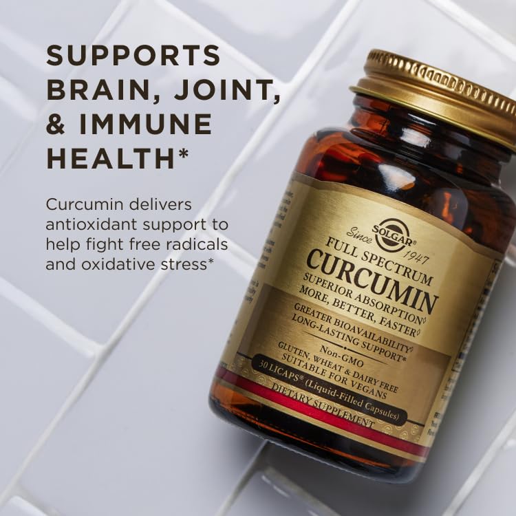 Solgar Curcumin Full Spectrum 105 LiCaps in a lifestyle setting