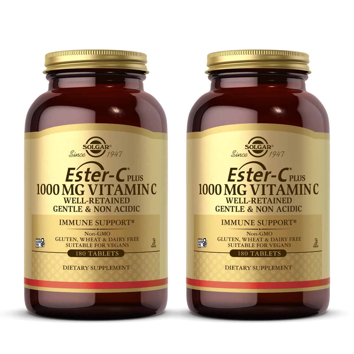 Solgar Ester-C Plus 1000 mg Vitamine C 180 comprimés, vue de face