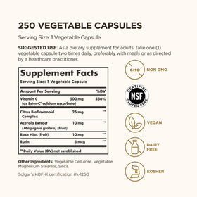 Solgar Ester-C Plus 500 mg Vitamine C 250 capsules emballage