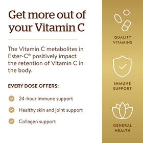 Solgar Ester-C Plus 500 mg Vitamine C avec bioflavonoïdes