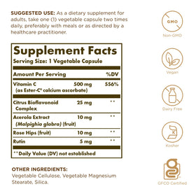 Solgar Ester-C Plus 500 mg Vitamine C capsules végétales avec étiquette