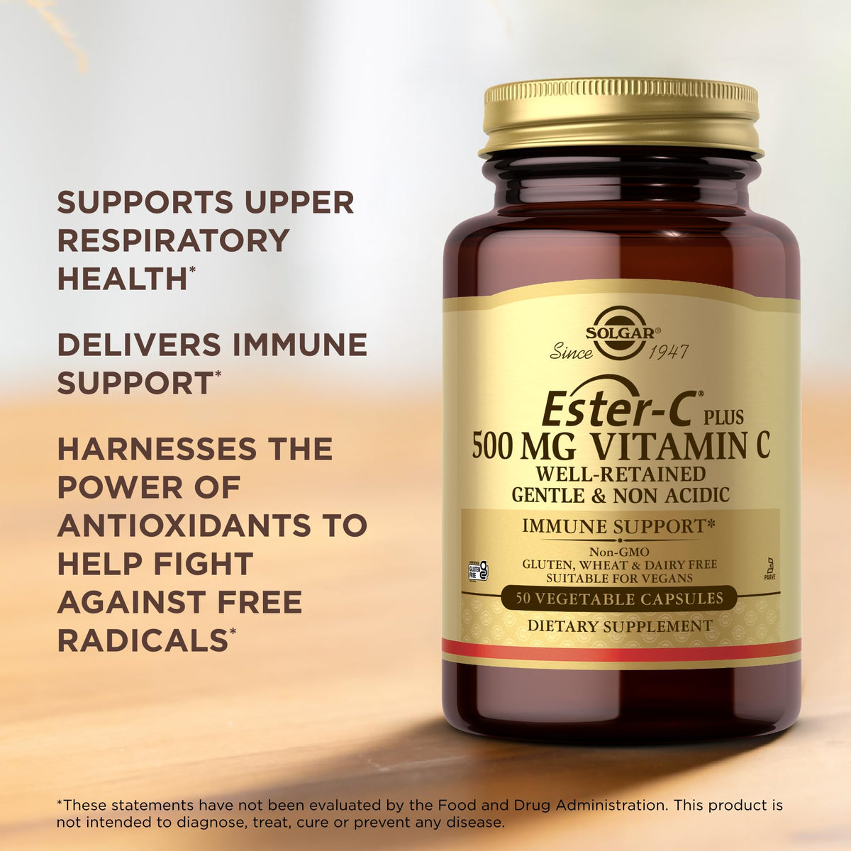 Solgar Ester-C Plus 500 mg Vitamine C capsules végétales ouvertes