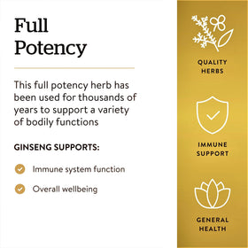Solgar Extrait de Racine de Ginseng Coréen - étiquette du produit