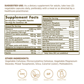 Solgar Formule Antioxydante Avancée 120 VegCaps contenant ouvert