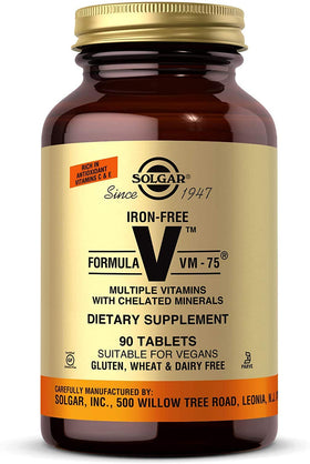 Solgar Formule VM-75 sans Fer, 90 comprimés, vue de face