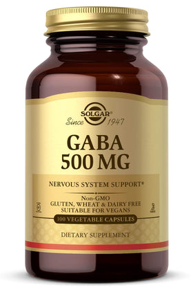 Solgar GABA 500 mg 100 capsules végétales vue de face