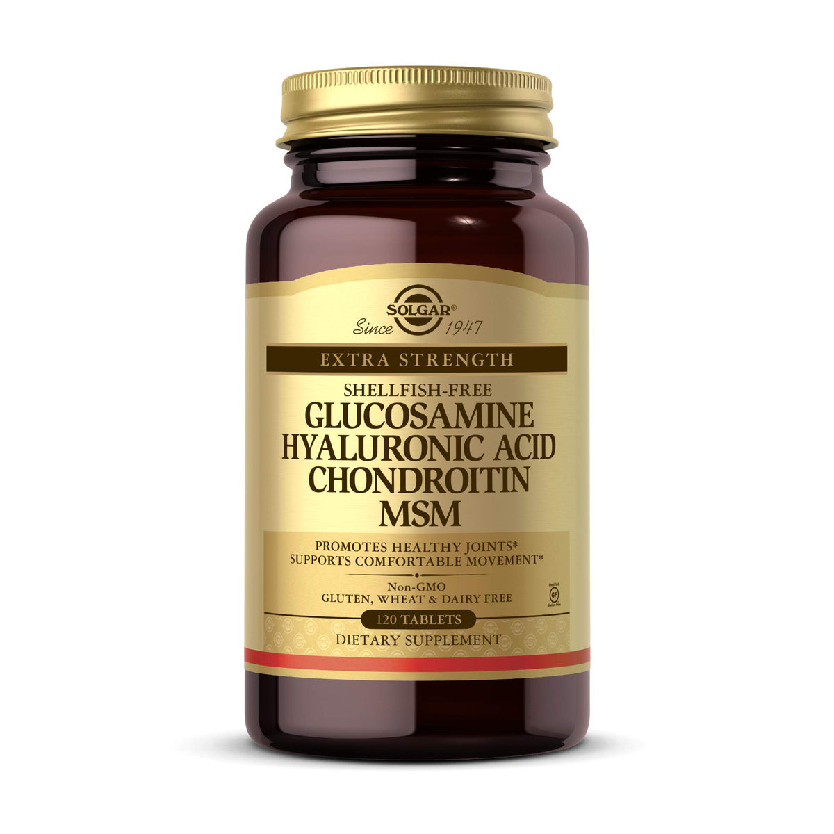 Solgar Glucosamine Acide Hyaluronique Chondroïtine 60 Capsules face avant