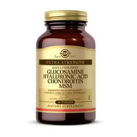 Solgar Glucosamine Acide Hyaluronique Chondroïtine MSM 60 comprimés vue de face