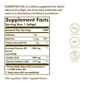 Solgar Huile d'Onagre 1300 mg gélules arrière