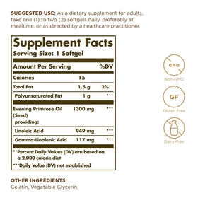 Solgar Huile de Bourrache 1300 mg gélules souples arrière