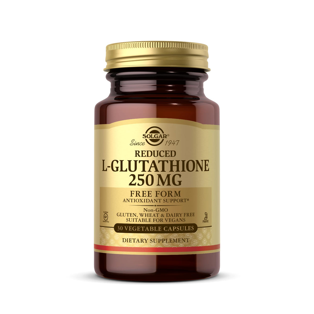 Solgar L-Glutathione Réduit 250 mg capsules végétales vue de face
