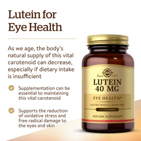 Solgar Lutein 40 mg 30 capsules en gros plan sur la capsule