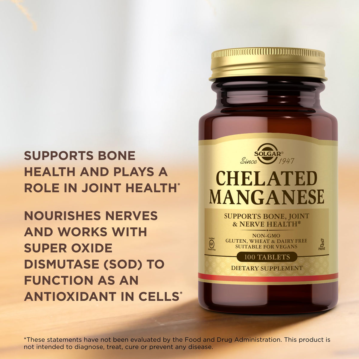 Solgar Manganèse chélaté 200 servings informations nutritionnelles