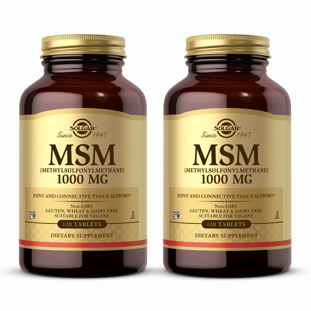 Solgar MSM 1000 mg boîte de 120 comprimés vue de face