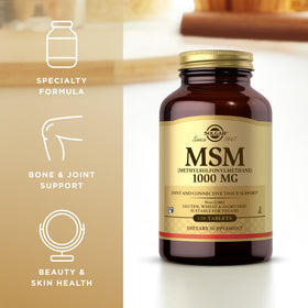 Solgar MSM 1000 mg comprimés dans une main