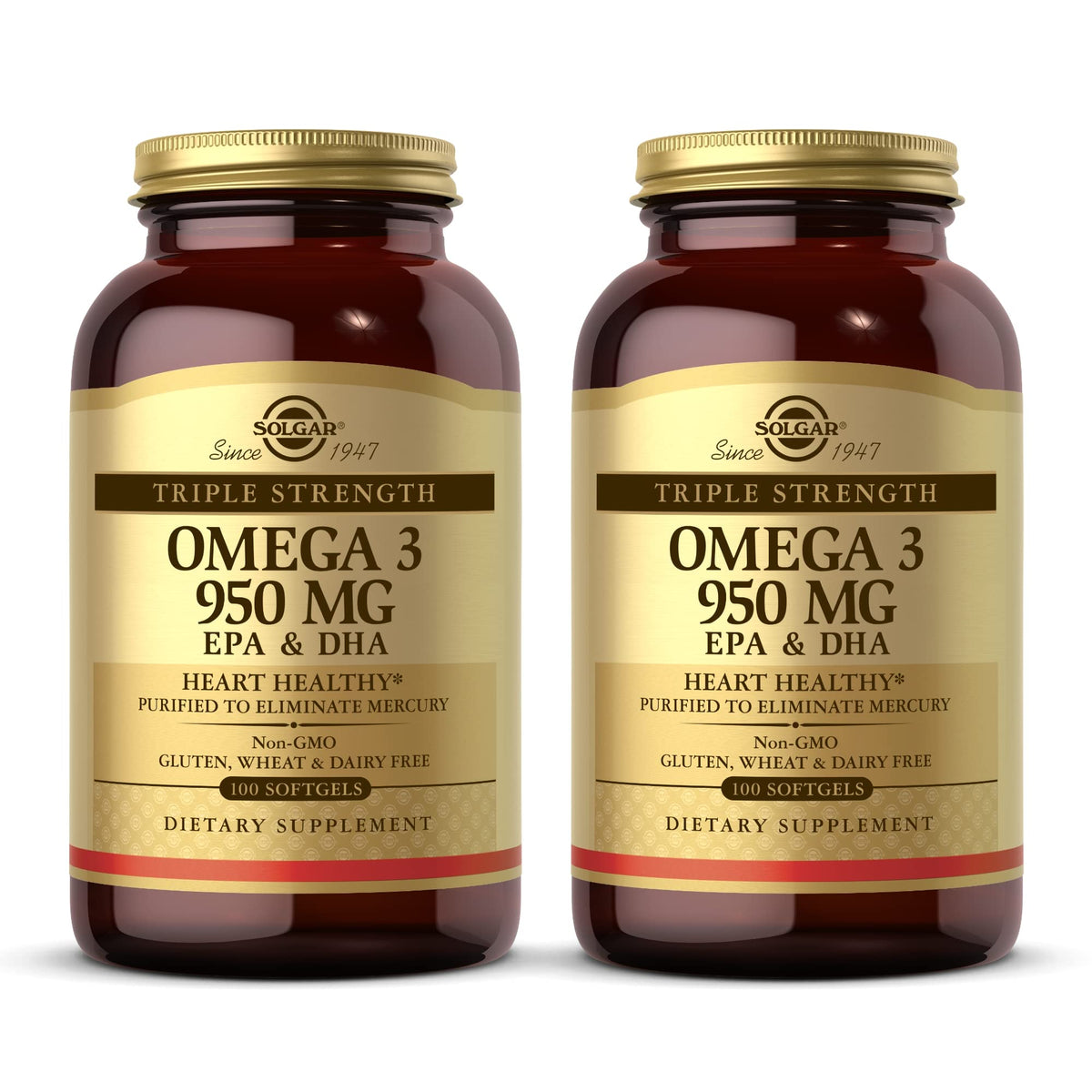 Solgar Omega 3 Triple Force 950 mg gélules molles, emballage avant