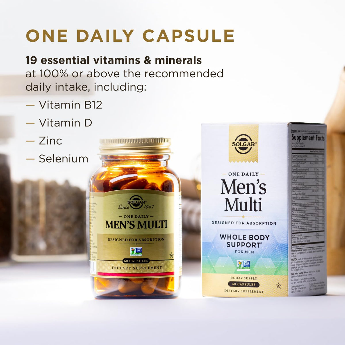 Solgar One Daily Men's Multivitamin capsule close-up