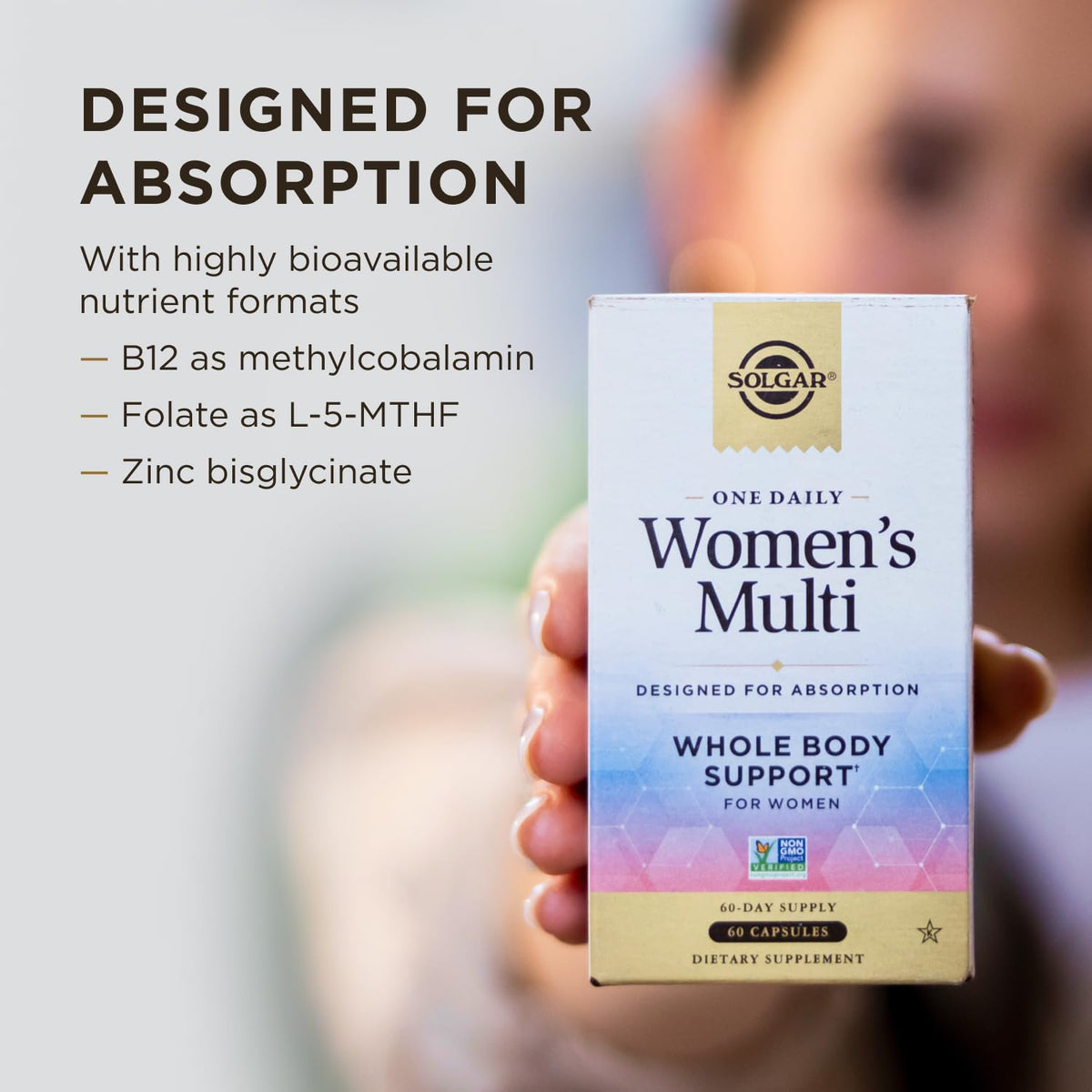 Solgar One Daily Women's Multi 60 capsules avec étiquette