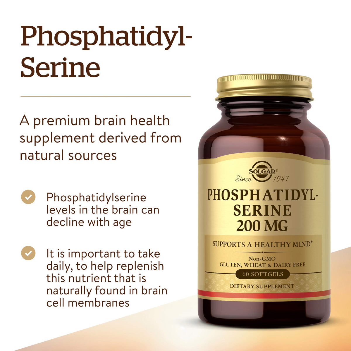 Solgar Phosphatidyl-Serine 200 mg gélules molles arrière