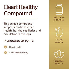 Solgar Pycnogenol 100 mg capsules sur fond blanc
