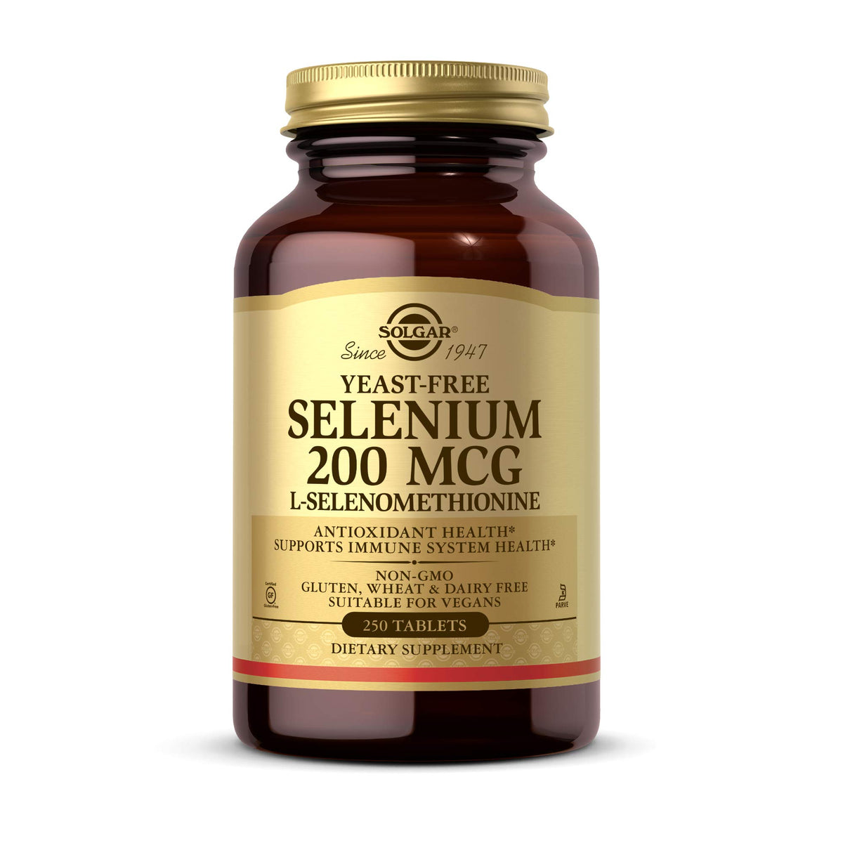 Solgar Sélénium sans levure 200 mcg 250 comprimés - vue de face