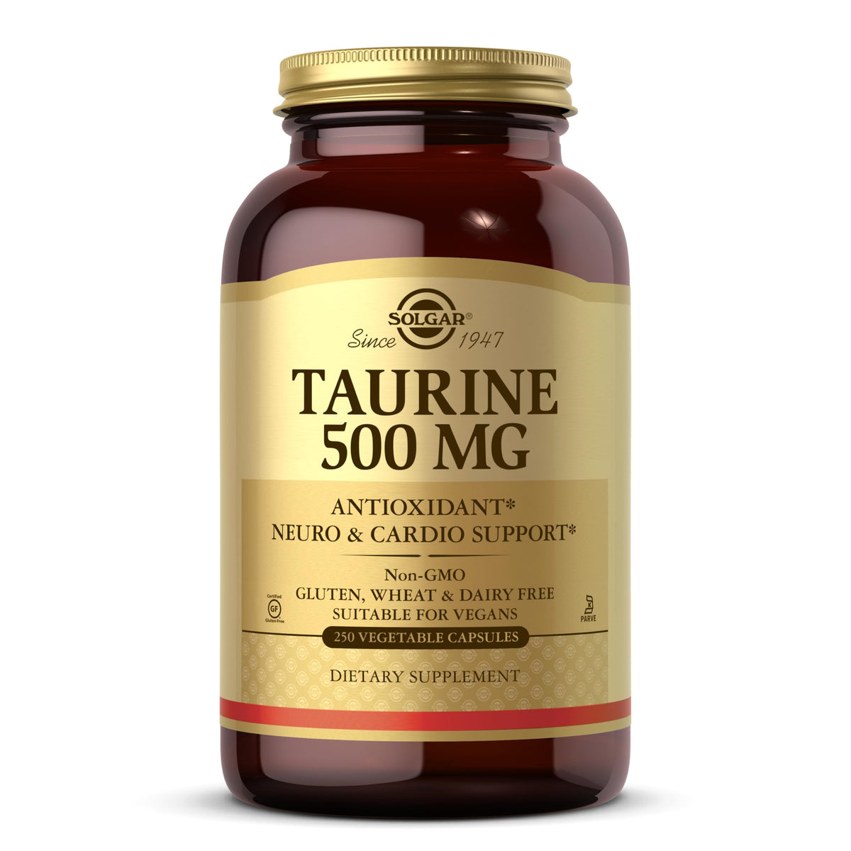 Solgar Taurine 500 mg capsules végétales vue avant