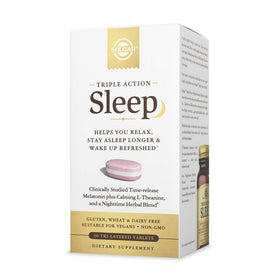Solgar Triple Action Sleep 60 comprimés tri-couches vue de face
