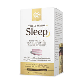 Solgar Triple Action Sleep 90 comprimés tri-couches, vue de face