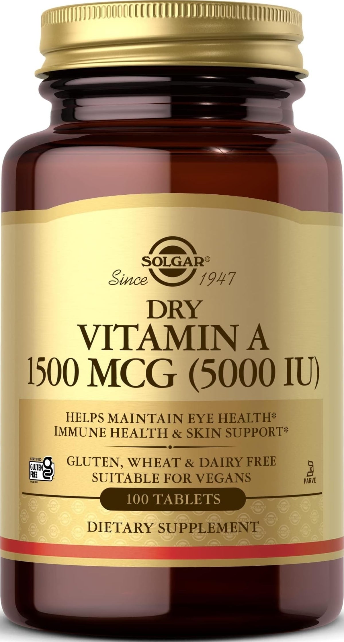 Solgar Vitamine A 1500 mcg 100 comprimés en boîte