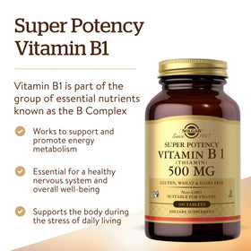 Solgar Vitamine B1 500 mg étiquette détail