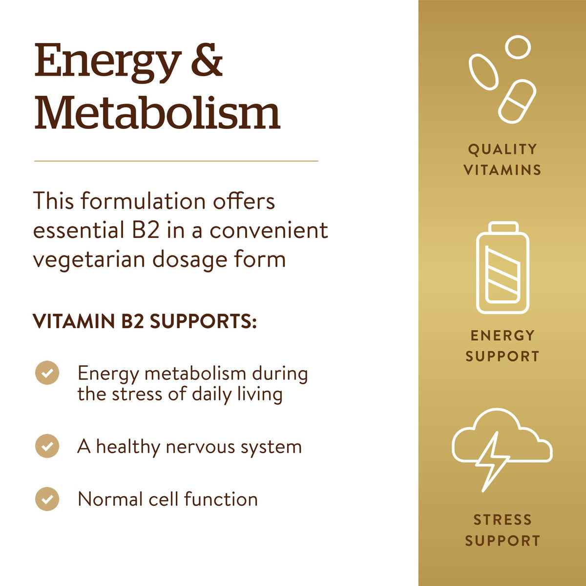 Solgar Vitamine B2 100mg côté de la bouteille