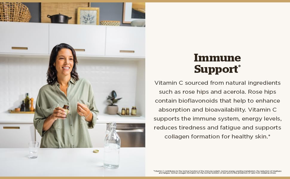Solgar Vitamine C 1000 mg avec Églantier, comprimés sur une table