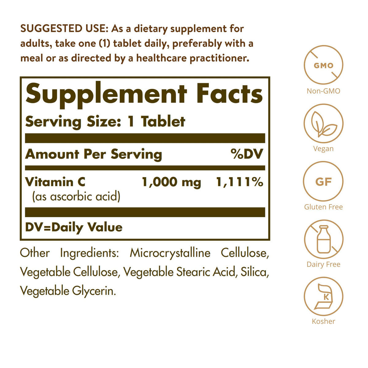 Solgar Vitamine C 1000 mg comprimés emballage