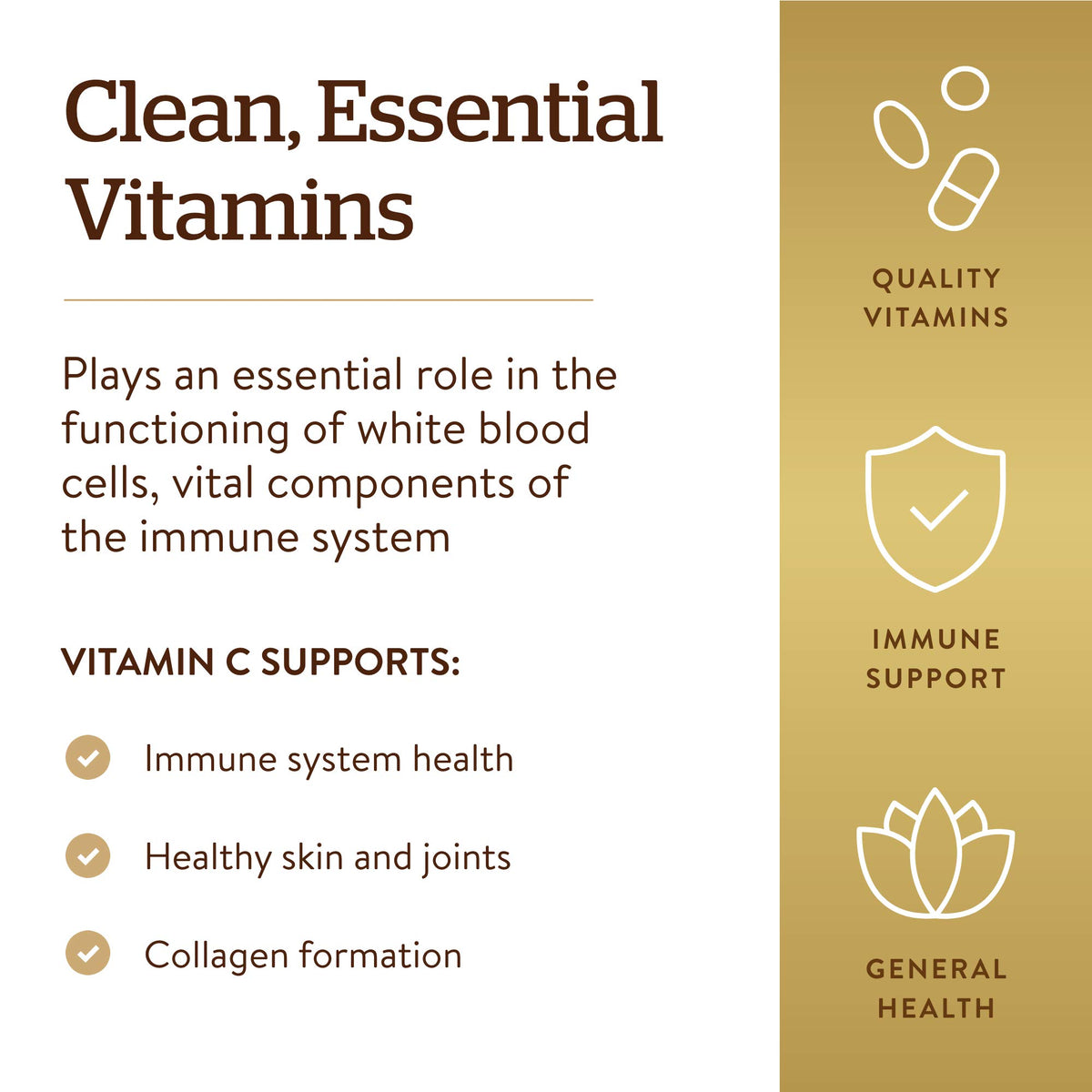 Solgar Vitamine C 1000 mg comprimés vue de côté