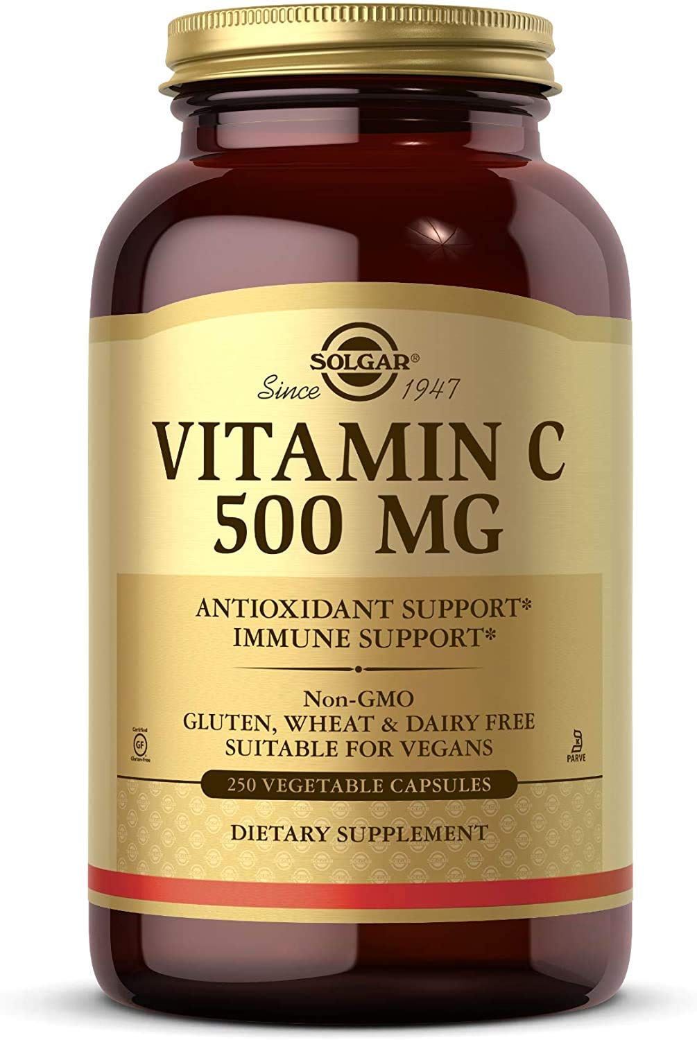 Solgar Vitamine C 500 mg 250 gélules végétales vue de face