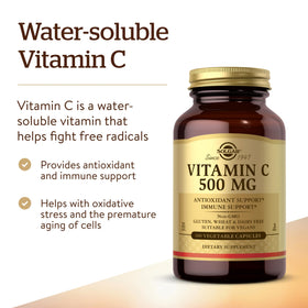 Solgar Vitamine C 500 mg Capsules Végétales - contenant ouvert