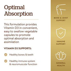 Solgar Vitamine D3 125 Mcg 120 Capsules Végétales - emballage